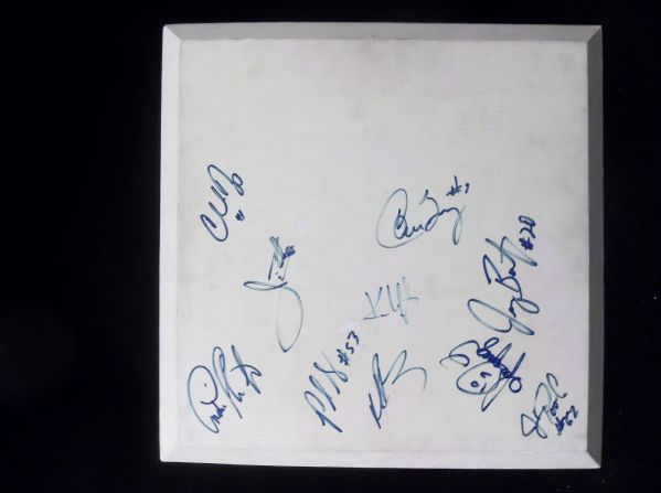 1995-96 Cleveland Indians Autographed Rubber Base- 10 Diff. Signatures inc. Manny Ramirez and Jim Thome- SGC Authenticated