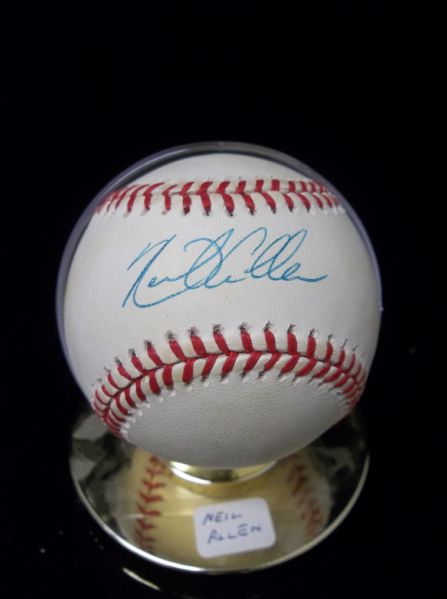 Neil Allen Autographed Official NL Leonard Coleman Baseball