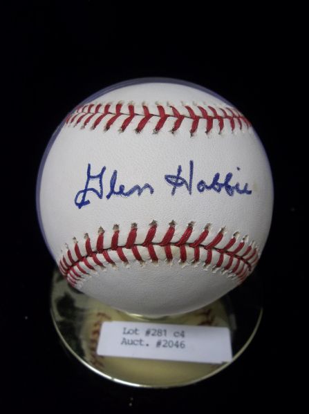 Glen Hobbie Autographed Official MLB Bud Selig Baseball