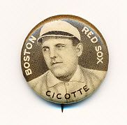 1910-12 P2 Sweet Caporal BB Pin- Ed Cicotte, Boston Red Sox