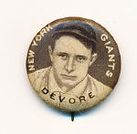1910-12 P2 Sweet Caporal BB Pin- Devore, Giants