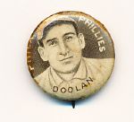 1910-12 P2 Sweet Caporal BB Pin- Doolan, Phillies- Small letters version