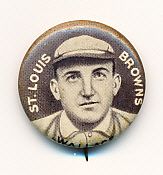 1910-12 P2 Sweet Caporal BB Pin- Bobby Wallace, Browns- With Cap- Small Letters