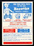 1957 Topps Baseball- Contest Card #2 – May 25th