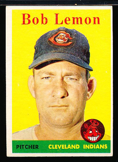 1958 Topps Baseball- #2 Bob Lemon, Indians- Yellow Team Variation