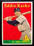 1958 Topps Baseball- #8 Eddie Kasko, Cardinals- Yellow Letter Variation