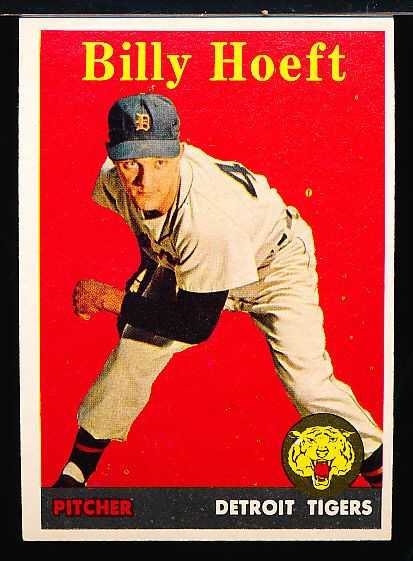1958 Topps Baseball- #13 Billy Hoeft, Tigers- Yellow Letter Variation