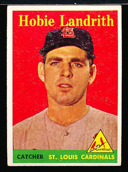 1958 Topps Baseball- #24 Hobie Landrith, Cardinals- Yellow Letter Variation