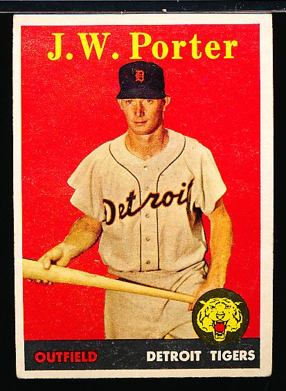 1958 Topps Baseball- #32 J. W. Porter, Tigers- Yellow Letter Variation