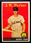 1958 Topps Baseball- #32 J. W. Porter, Tigers- Yellow Letter Variation