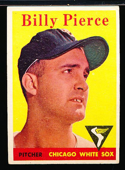 1958 Topps Baseball- #50 Billy Pierce, White Sox- Yellow Team Variation