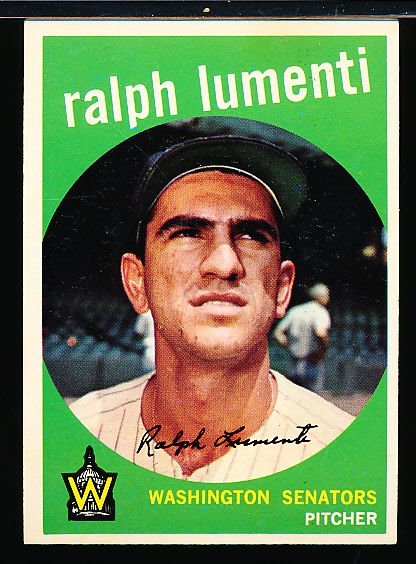 1959 Topps Baseball- #316 Ralph Lumenti, Washington- No Option Variation