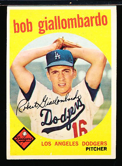 1959 Topps Baseball- #321 Bob Giallombardo, Dodgers- No Option Variation