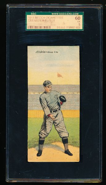 1911 T201 Mecca Doublefolder- Abstein/ Butler, Jersey City- SGC 60(Ex 5)- Mecca Factory 30 back.