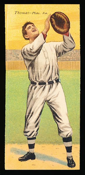 1911 T201 Mecca Doublefolder- Thomas/ Coombs, Phil Am- Factory 649 back.