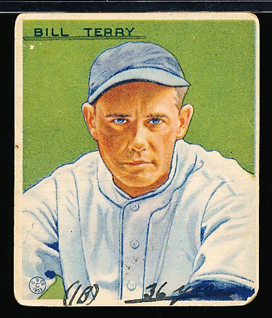 1933 Goudey Baseball- #125 Bill Terry, Giants