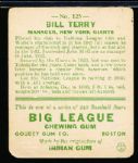 1933 Goudey Baseball- #125 Bill Terry, Giants