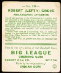 1933 Goudey Baseball- #220 Lefty Grove, A’s- Hall of Famer! 