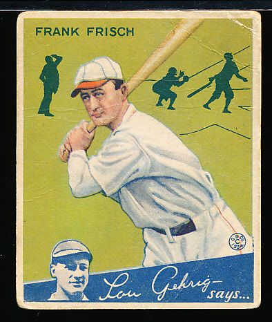 1934 Goudey Baseball- #13 Frank Frisch, Cardinals