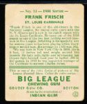 1934 Goudey Baseball- #13 Frank Frisch, Cardinals