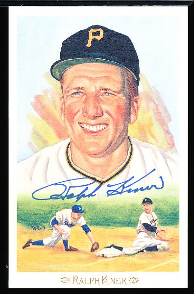 1989 Perez-Steele Celebration Bsbl. Postcard- #24 Ralph Kiner, Pirates- Autographed