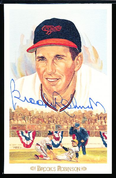 1989 Perez-Steele Celebration Bsbl. Postcard- #35 Brooks Robinson- Autographed