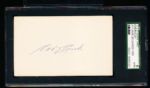 Edd Roush Autographed Bsbl. Index Card- SGC Certified/ Slabbed Authentic