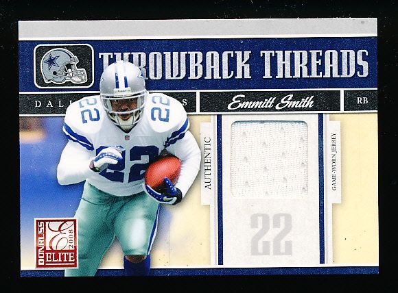 2008 Donruss Elite Ftbl. “Throwback Threads Dual” #31 Emmitt Smith/ Marion Barber, Cowboys