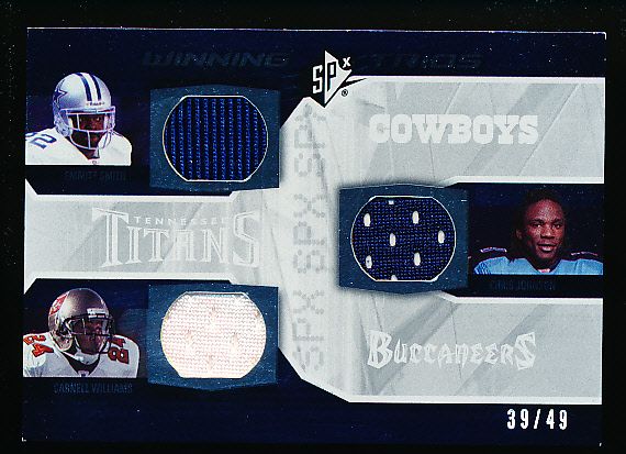 2008 SPx Ftbl. “Winning Trios Materials” #13 Emmitt Smith/ Chr. Johnson/ C. Williams- #39/49