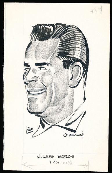 Murray Olderman Original Drawing- Julius Boros, Golf