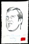 Murray Olderman Original Drawing- Jim Cheyunski, Football