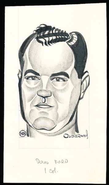 Murray Olderman Original Drawing- Doug Ford, Golf