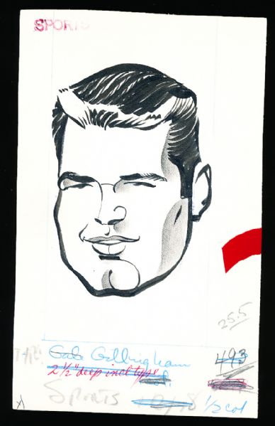 Murray Olderman Original Drawing- Gale Gillingham, Football