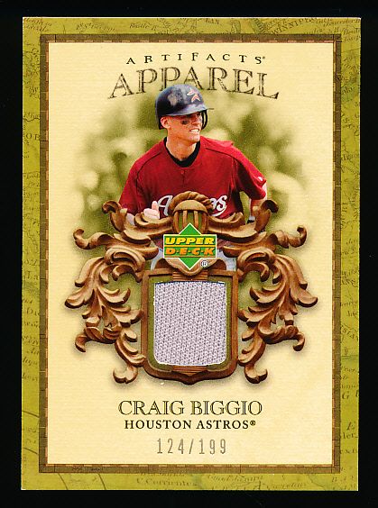 2007 Artifacts Bb- “MLB Apparel”- #MLB-BI Craig Biggio, Astros- #124/199