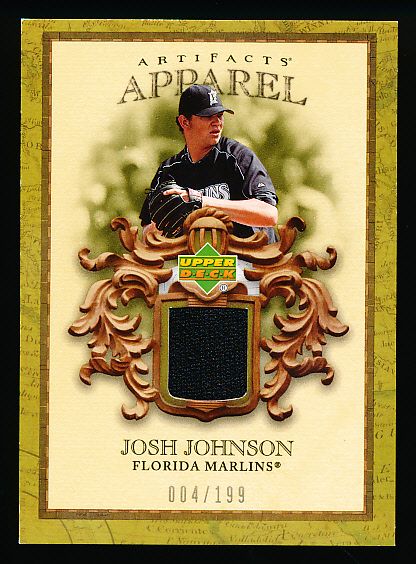 2007 Artifacts Bb- “MLB Apparel”- #MLB-JJ Josh Johnson, Marlins- #4/199