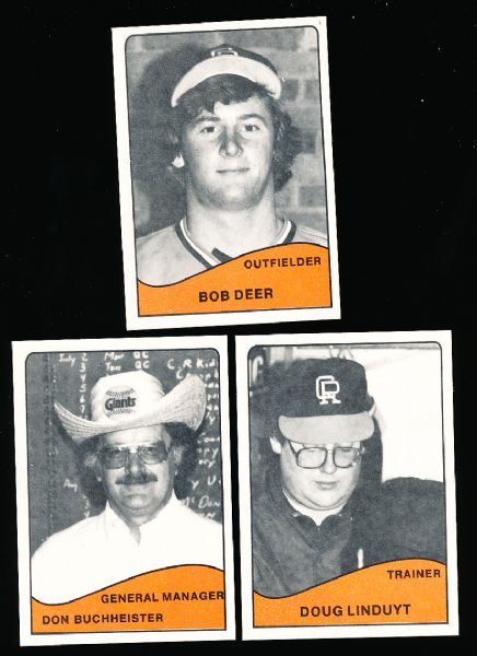 1979 TCMA Cedar Rapids Giants Set of 32