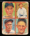 1935 Goudey Bb- 4 in 1 - #8G R. Ferrell, W. Ferrell, Osternueller, Werber(Red Sox)