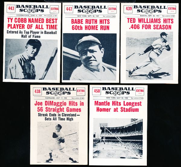 1961 Nu Card Bb Scoops- 5 Cards