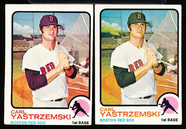 1973 Topps Bb- #245 Carl Yastrzemski, Red Sox- 2 Cards