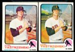 1973 Topps Bb- #245 Carl Yastrzemski, Red Sox- 2 Cards