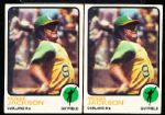 1973 Topps Bb- #255 Reggie Jackson, A’s- 2 Cards