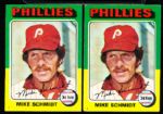 1975 Topps Bb- #70 Mike Schmidt, Philies- 2 Cards