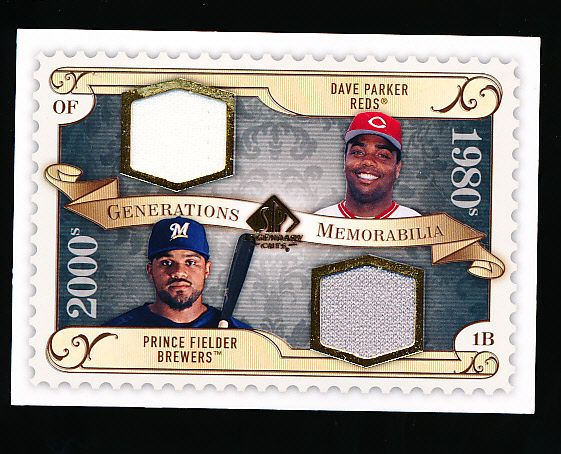 2009 SP Legendary Cuts Bb- “Generations Dual Memorabilia”- #GM-PF Dave Parker (Reds)/ Prince Fielder (Brewers)