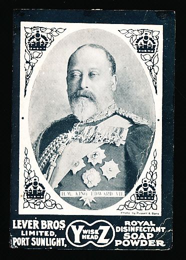1902 Lever Bros. English Soap Ad Card- H.M. King Edward VII