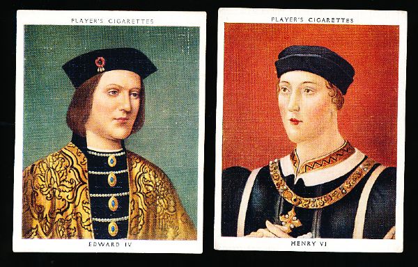 1935 John Player & Sons “Kings & Queens of England” English Tobacco Cards- 8 Diff.