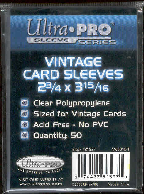 Ultra Pro Vintage Card Sleeve 50 Sleeves