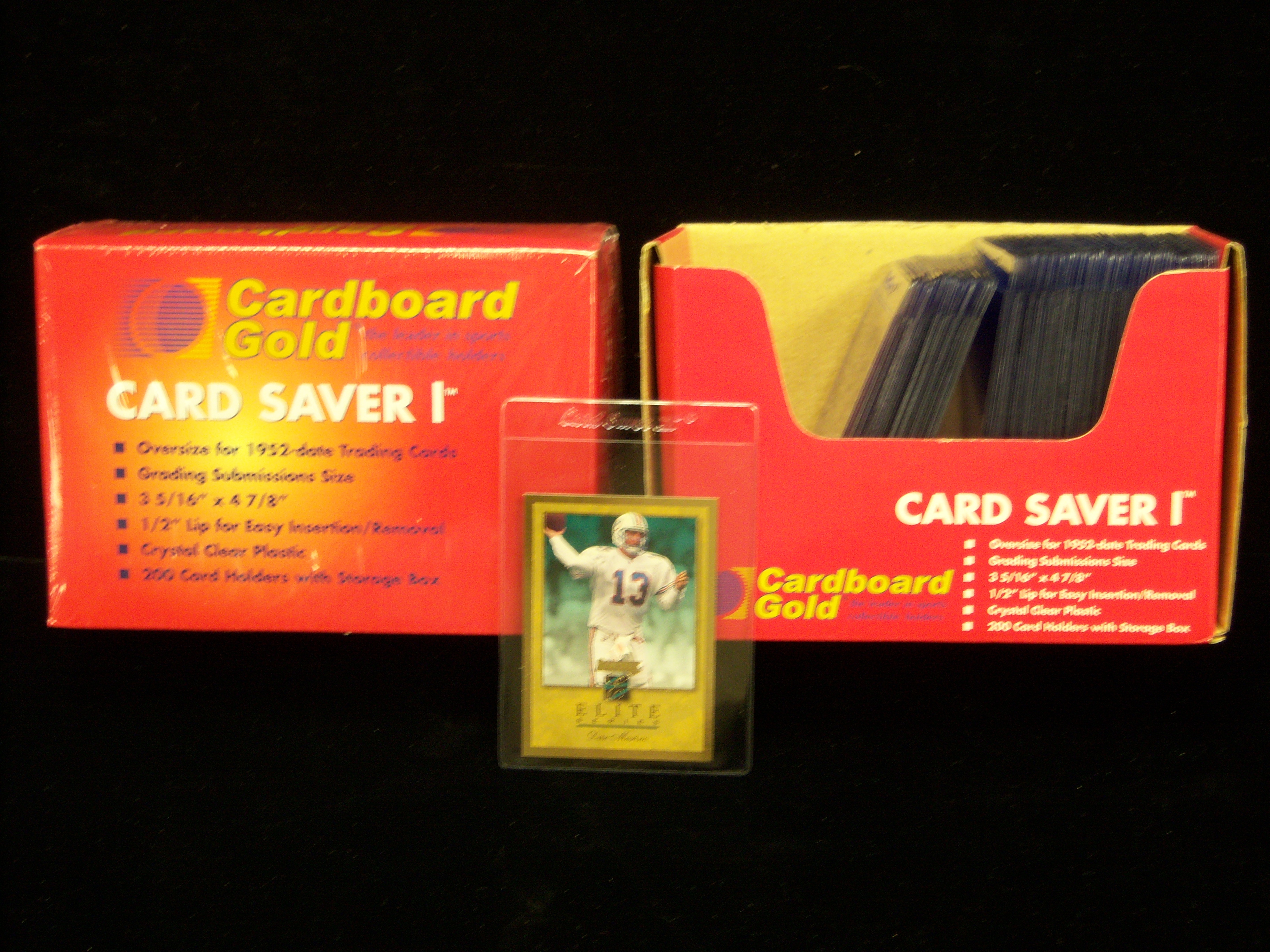 Item Detail - Cardboard Gold Card Saver I Semi-Rigid Lip Holders- 1 Box of  200 Holders