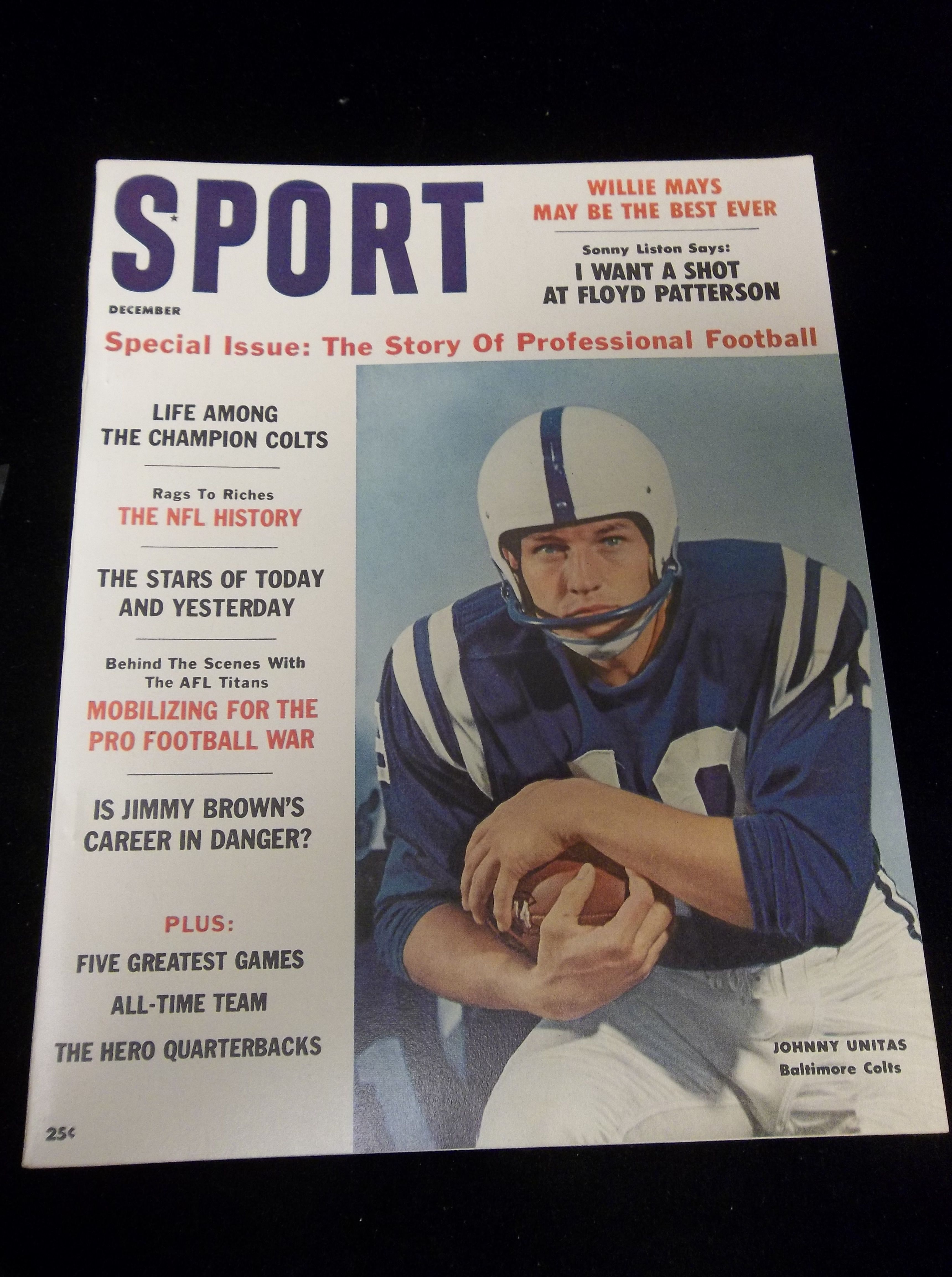 Lot Detail - December 1960 Sport Magazine Ftbl.- Johnny Unitas, Colts Cover