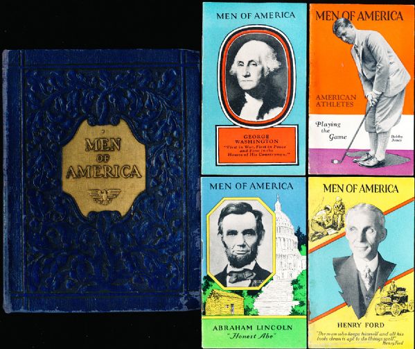 1928 The Stevens-Davis Co. “Men of America” (H572) Complete Factory Set of 52 Booklets (B. Jones, Landis, #35 American Athletics) with Presentation Paper in Original Box