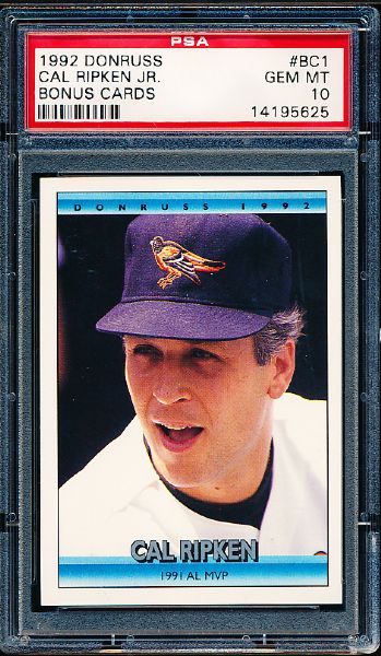 Lot Detail 1992 Donruss Baseball Bonus Card BC1 Cal Ripken Jr PSA lot-detail-1992-donruss-baseball-bonus-card-bc1-cal-ripken-jr-psa